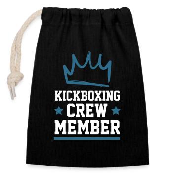 Kickboxing Crew - Verschließbarer Geschenkbeutel aus Baumwolle (14x20cm) - Schwarz - Vorne