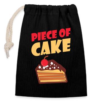 Piece of Cake Slice-Grafik - Verschließbarer Geschenkbeutel aus Baumwolle (14x20cm) - Schwarz - Vorne