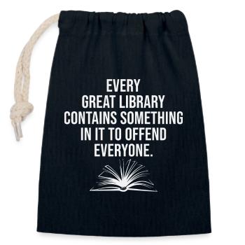 Jede Bibliothek beleidigt jeden Geschenk Satire - Verschließbarer Geschenkbeutel aus Baumwolle (14x20cm) - Navy - Vorne