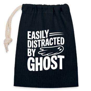 Facilement distraite par Ghost - Sac cadeau en coton avec cordon (14 x 20 cm) - bleu marine - Devant