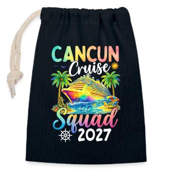 Cancun Cruise Squad 2027 - Verschließbarer Geschenkbeutel aus Baumwolle (14x20cm) - Navy - Vorne