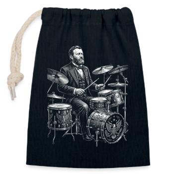 Ulysses S. Grant spielt Schlagzeug - Verschließbarer Geschenkbeutel aus Baumwolle (14x20cm) - Navy - Vorne