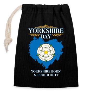 Yorkshire Day Yorkshire Proud Of It Rose Flag - Verschließbarer Geschenkbeutel aus Baumwolle (14x20cm) - Schwarz - Vorne