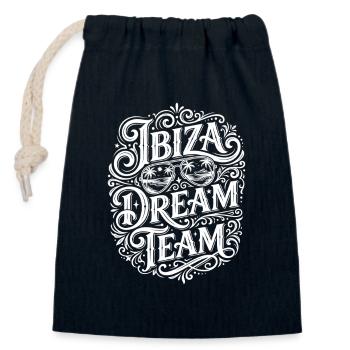 Ibiza Dream Team - Closable cotton gift bag (14x20cm) - navy - Front