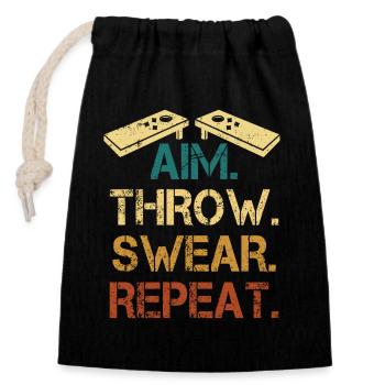 Aim Throw Wear Repeat Tee - Closable cotton gift bag (14x20cm) - black - Front