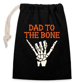 Halloween Dad To The Bone Skeleton Hand Fun Papa - Verschließbarer Geschenkbeutel aus Baumwolle (14x20cm) - Schwarz - Vorne
