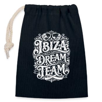 Ibiza Dream Team - Closable cotton gift bag (14x20cm) - navy - Front
