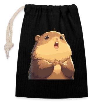 Marmots Groundhog - Closable cotton gift bag (14x20cm) - black - Front