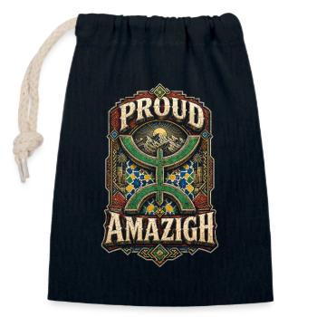 Marokkaner Marokko Proud Amazigh - Verschließbarer Geschenkbeutel aus Baumwolle (14x20cm) - Navy - Vorne
