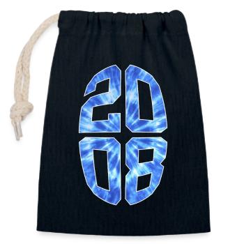 18 ANS 2008 18E ANNIVERSAIRE - Sac cadeau en coton avec cordon (14 x 20 cm) - bleu marine - Devant