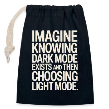 Le mode sombre existe Programmeur IT Nerd Coder Office - Sac cadeau en coton avec cordon (14 x 20 cm) - bleu marine - Devant