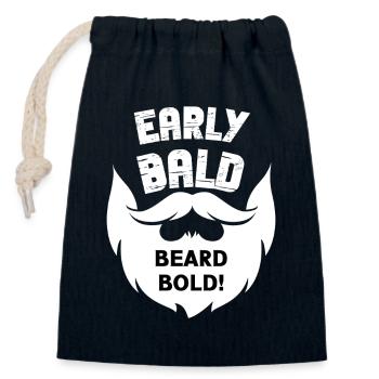 Frühes Bald Beard Bold - Verschließbarer Geschenkbeutel aus Baumwolle (14x20cm) - Navy - Vorne