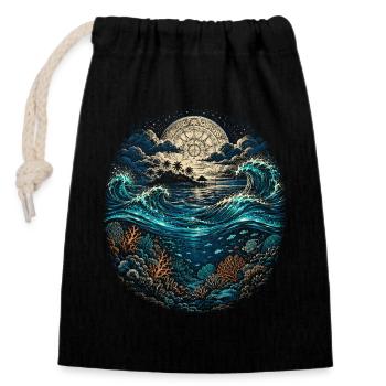 Racine bélizienne du Belize - Sac cadeau en coton avec cordon (14 x 20 cm) - noir - Devant