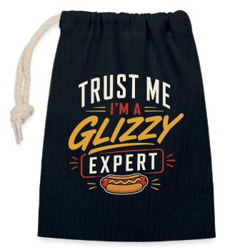 Hot Dog Sausage Street Food BBQ - Closable cotton gift bag (14x20cm) - navy - Front