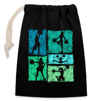 Cheer Squad Cheerleader Sport Retro Style - Closable cotton gift bag (14x20cm) - black - Front