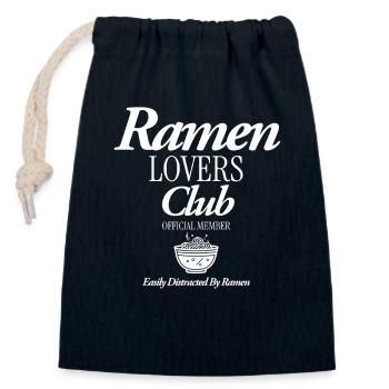 ramen - Closable cotton gift bag (14x20cm) - navy - Front