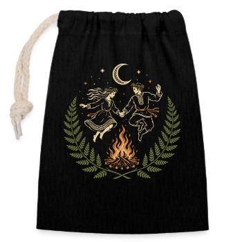 Kupala Night Dance - Closable cotton gift bag (14x20cm) - black - Front