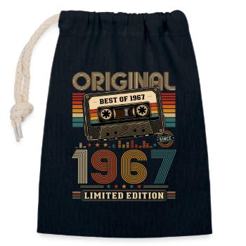 59. Geburtstag Geschenk Mann Kassette Best of 1967 - Verschließbarer Geschenkbeutel aus Baumwolle (14x20cm) - Navy - Vorne