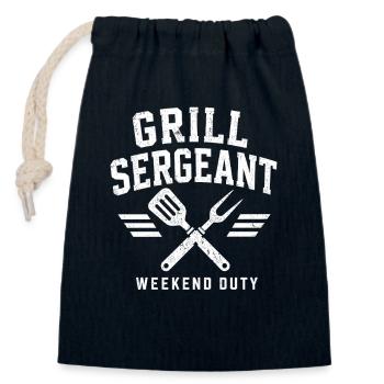 Grill Sergeant BBQ Shirt - Closable cotton gift bag (14x20cm) - navy - Front