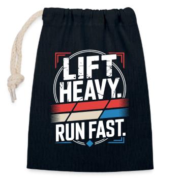 Lift Heavy Run Fast Gym Weight Training Workout Fitness - Closable cotton gift bag (14x20cm) - navy - Front