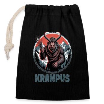 Krampus Alpine Legend Dark Christmas Demon In - Sac cadeau en coton avec cordon (14 x 20 cm) - noir - Devant