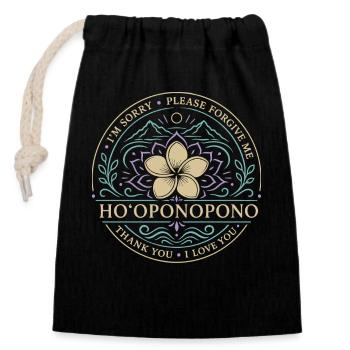 Hooponopono Healing - Closable cotton gift bag (14x20cm) - black - Front