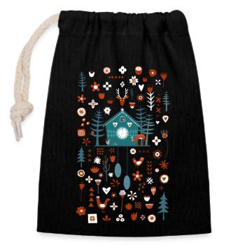 Cuckoo Clock - Closable cotton gift bag (14x20cm) - black - Front