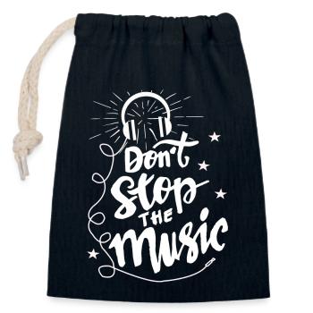 Music - Closable cotton gift bag (14x20cm) - navy - Front