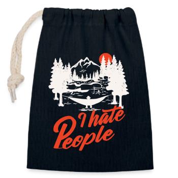 I hate People - Verschließbarer Geschenkbeutel aus Baumwolle (14x20cm) - Navy - Vorne