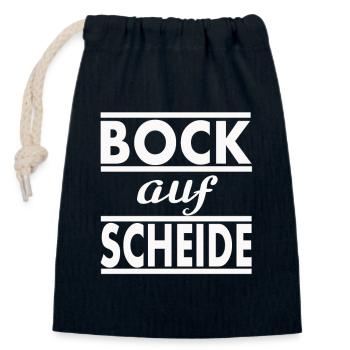 Bock aud Scheide - Verschließbarer Geschenkbeutel aus Baumwolle (14x20cm) - Navy - Vorne