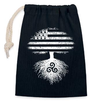 Tree Flag Brittany Gwenn ha Du Triskèle Breton - Closable cotton gift bag (14x20cm) - navy - Front