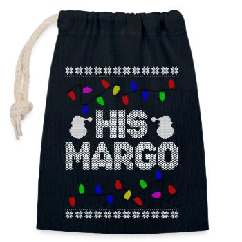 Son Margo Her Todd Ugly Christmas Couple Matching - Sac cadeau en coton avec cordon (14 x 20 cm) - bleu marine - Devant