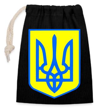 Ukraine - Verschließbarer Geschenkbeutel aus Baumwolle (14x20cm) - Schwarz - Vorne