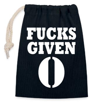 Zero fucks given - Verschließbarer Geschenkbeutel aus Baumwolle (14x20cm) - Navy - Vorne