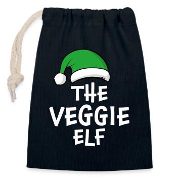 The Veggie Elf - Closable cotton gift bag (14x20cm) - navy - Front