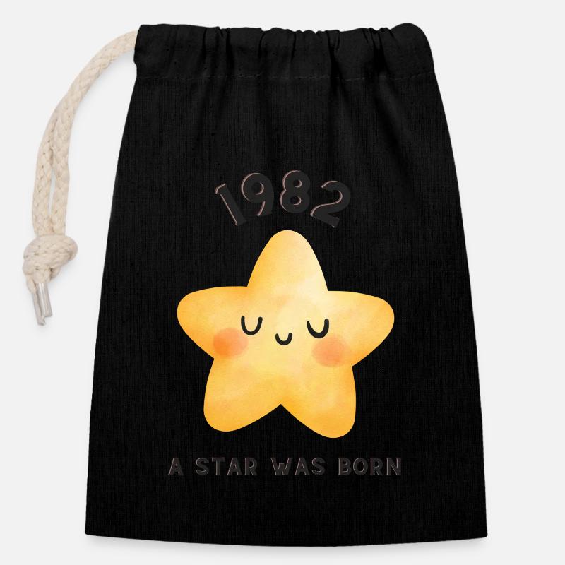 Une étoile est née (1982) - Sac cadeau en coton avec cordon (14 x 20 cm) - noir