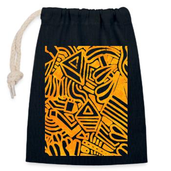 Geometric Print - Closable cotton gift bag (14x20cm) - navy - Front