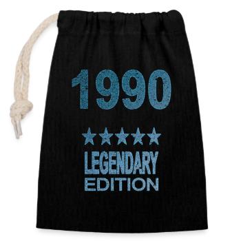 Legendary 1990 Edition - Closable cotton gift bag (14x20cm) - black - Front