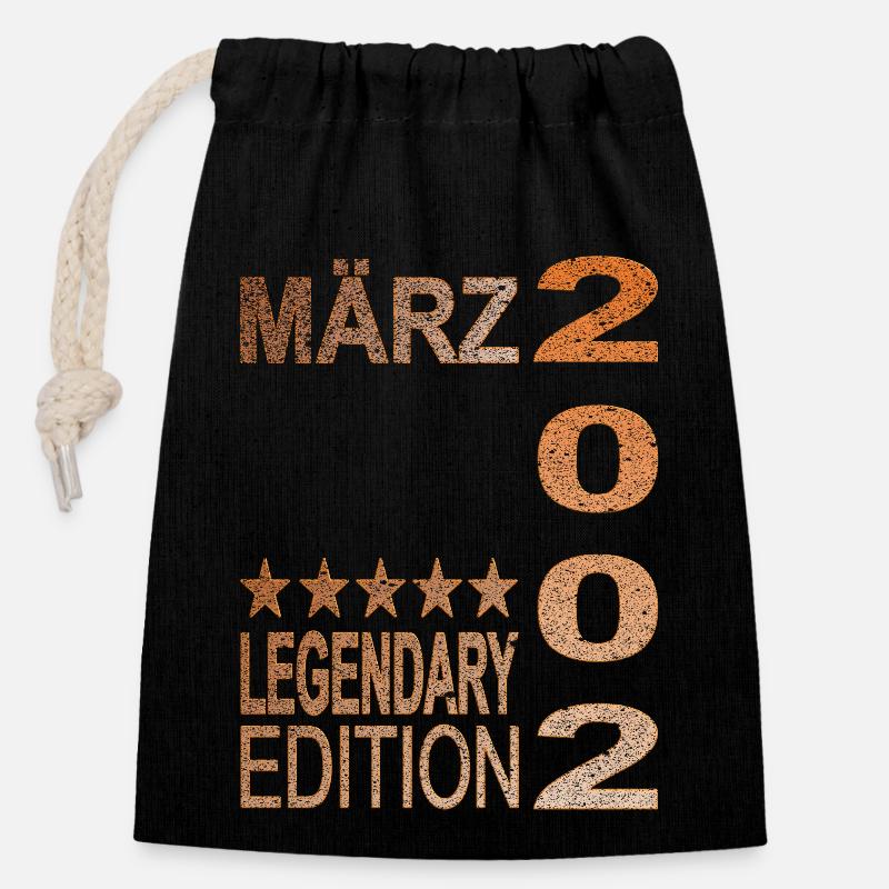 Légendaire édition de mars 2002 - Sac cadeau en coton avec cordon (14 x 20 cm) - noir