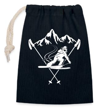 skifahrer ski-alpin pulverschnee race-carver - Verschließbarer Geschenkbeutel aus Baumwolle (14x20cm) - Navy - Vorne
