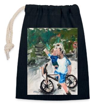Together / Zusammen - Verschließbarer Geschenkbeutel aus Baumwolle (14x20cm) - Navy - Vorne