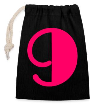 9. HAPPY BIRTHDAY. HAPPY BIRTHDAY - Closable cotton gift bag (14x20cm) - black - Front