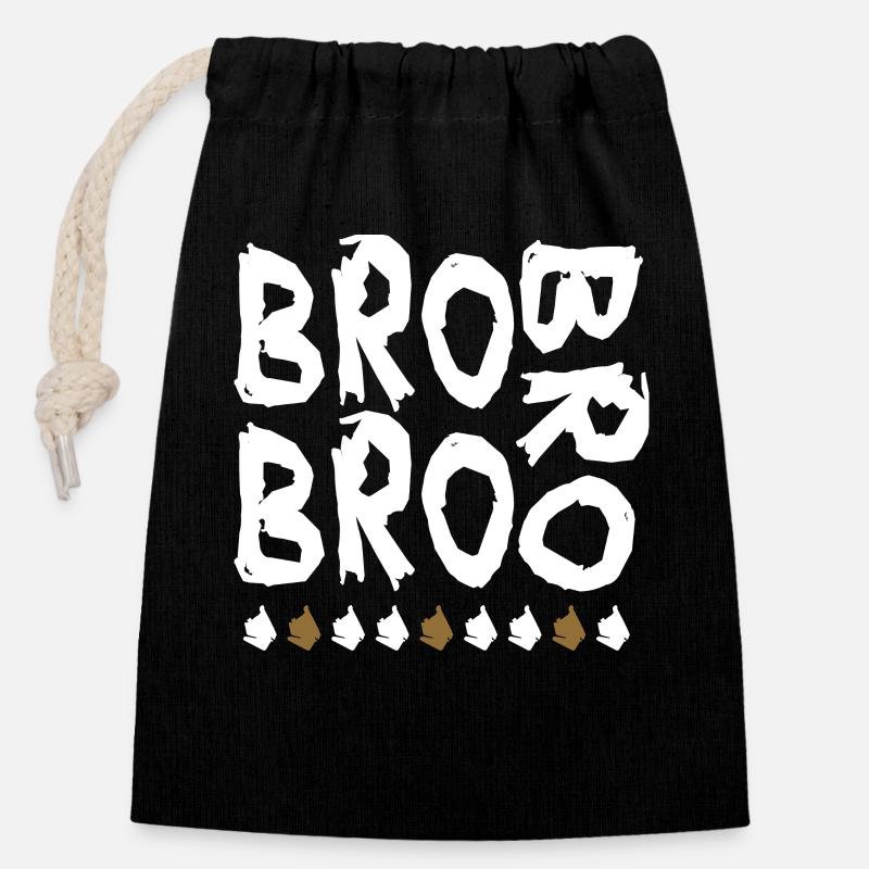 bro bro bro - Closable cotton gift bag (14x20cm) - black