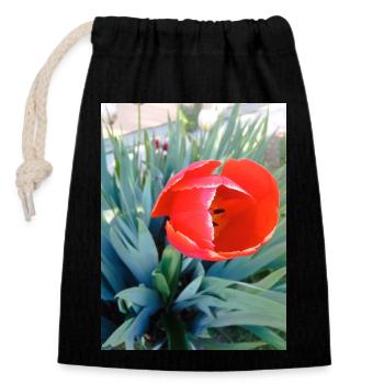 My Design - Closable cotton gift bag (14x20cm) - black - Front
