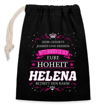 Eure Hoheit Helena betritt den Raum - Verschließbarer Geschenkbeutel aus Baumwolle (14x20cm) - Schwarz - Vorne