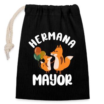 Niñas Dulce Zorro Futura Hermana Mayor - Closable cotton gift bag (14x20cm) - black - Front