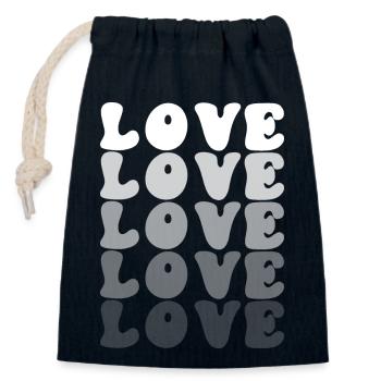 LOVE - Verschließbarer Geschenkbeutel aus Baumwolle (14x20cm) - Navy - Vorne
