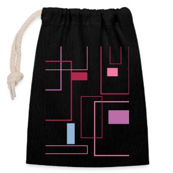 Graphisme minimaliste en couleurs tendance - Sac cadeau en coton avec cordon (14 x 20 cm) - noir - Devant