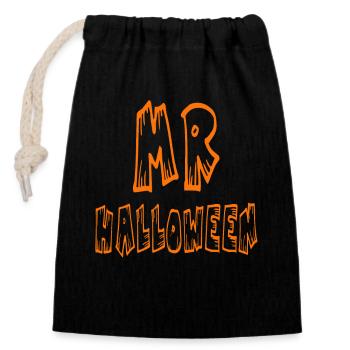 Mr. Halloween - Verschließbarer Geschenkbeutel aus Baumwolle (14x20cm) - Schwarz - Vorne