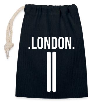 London. London. - Closable cotton gift bag (14x20cm) - navy - Front